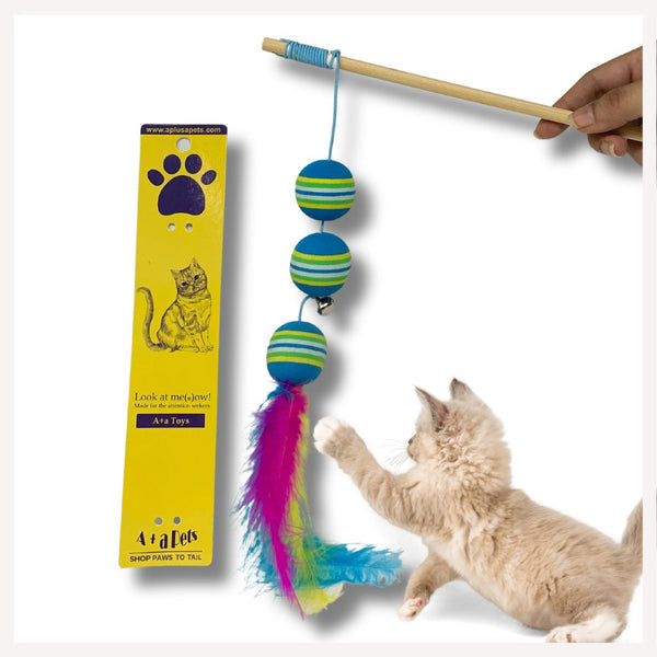 A+a Pets' Cat Wand Nemo Teaser Interactive Toy with retractable attach –