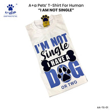 A+a Pets' Graphic Printed T-Shirt for Human 'NSD' & Pets 'Naughty' - Combo - White/Brown