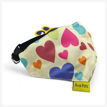 A+a Pets' 2in1 Scarf for Dogs & Cats | Bandana Collar Style Bib for All Ages - Hearts