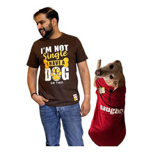 A+a Pets' Graphic Printed T-Shirt for Human 'NSD' & Pets 'Naughty' - Combo - Brown/Red