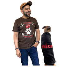 A+a Pets' Graphic Printed T-Shirt for Human 'WH' & Pets 'Nice' - Combo - Brown/Black