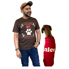 A+a Pets' Graphic Printed T-Shirt for Human 'WH' & Pets 'Nice' - Combo - Brown/Red