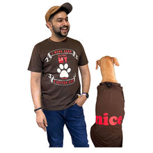 A+a Pets' Graphic Printed T-Shirt for Human 'WH' & Pets 'Nice' - Combo - Brown/Brown