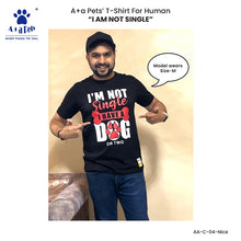 A+a Pets' Graphic Printed T-Shirt for Human 'NSD' & Pets 'Naughty' - Combo - Black/Brown