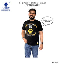 A+a Pets' Graphic Printed T-Shirt for Human 'WH' & Pets 'Nice' - Combo - Black/Black