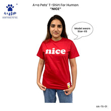 A+a Pets' Graphic Printed T-Shirt for Human 'Nice' & Pets 'Naughty' - Combo -Red/Red