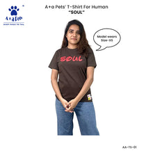 A+a Pets' Graphic Printed T-Shirt for Human 'Soul' & Pets 'Mate' - Combo - Brown/Red