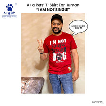 A+a Pets' Graphic Printed T-Shirt for Human 'NSD' & Pets 'Naughty' - Combo - Red/Brown