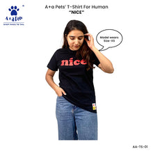 A+a Pets' Graphic Printed T-Shirt for Human 'Nice' & Pets 'Naughty' - Combo -Black/Brown