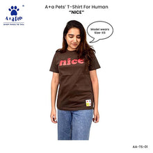 A+a Pets' Graphic Printed T-Shirt for Human 'Nice' & Pets 'Naughty' - Combo -Brown/Brown