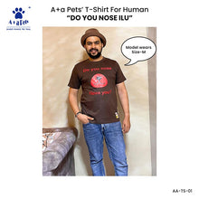 A+a Pets' Graphic Printed T-Shirt for Human & Pets 'ILU' - Combo - Brown/Brown