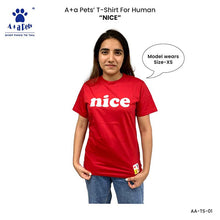 A+a Pets' Graphic Printed T-Shirt for Human 'Nice' & Pets 'Naughty' - Combo -Red/Brown