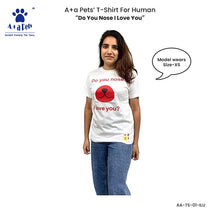 A+a Pets' Graphic Printed T-Shirt for Human & Pets 'ILU' - Combo - White/Black