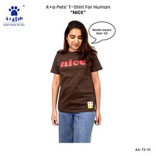 A+a Pets' Graphic Printed T-Shirt for Human 'Nice' & Pets 'Naughty' - Combo -Brown/Red