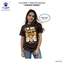 A+a Pets' Graphic Printed T-Shirt for Human 'NSD' & Pets 'Naughty' - Combo - Brown/Red