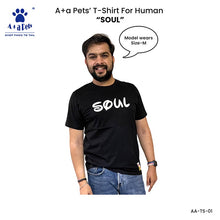 A+a Pets' Graphic Printed T-Shirt for Human 'Soul' & Pets 'Mate' - Combo - Black/Brown