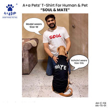 A+a Pets' Graphic Printed T-Shirt for Human 'Soul' & Pets 'Mate' - Combo - White/Black