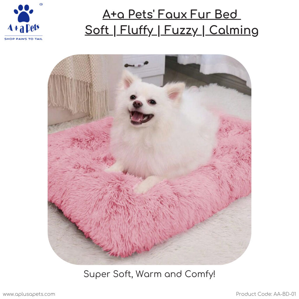 Fluffy pink cheap dog bed