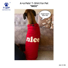 A+a Pets' Graphic Printed T-Shirt for Human 'WH' & Pets 'Nice' - Combo - White/Red