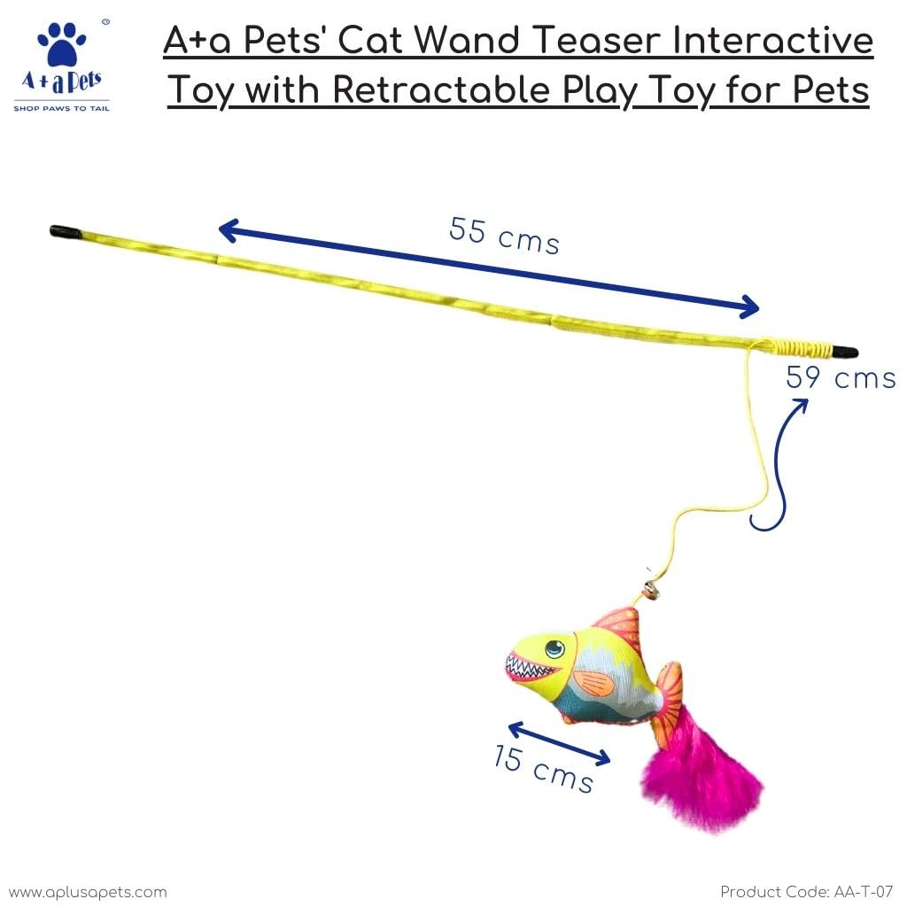 Retractable Cat Teaser Wand Toy Interactive Fishing Rod With