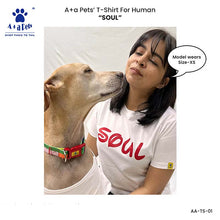 A+a Pets' Graphic Printed T-Shirt for Human 'Soul' & Pets 'Mate' - Combo - White/Brown