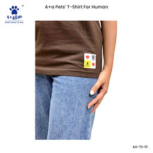 A+a Pets' Graphic Printed T-Shirt for Human 'Nice' & Pets 'Naughty' - Combo -Brown/Black