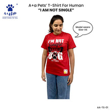 A+a Pets' Graphic Printed T-Shirt for Human 'NSD' & Pets 'Naughty' - Combo - Red/Red