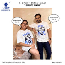 A+a Pets' Graphic Printed T-Shirt for Human 'NSD' & Pets 'Naughty' - Combo - White/Brown