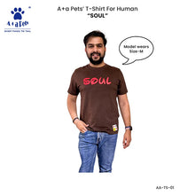 A+a Pets' Graphic Printed T-Shirt for Human 'Soul' & Pets 'Mate' - Combo - Brown/Black