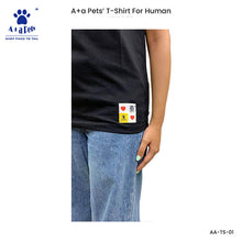 A+a Pets' Graphic Printed T-Shirt for Human 'Nice' & Pets 'Naughty' - Combo -Black/Black