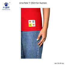 A+a Pets' Graphic Printed T-Shirt for Human 'Nice' & Pets 'Naughty' - Combo -Red/Brown