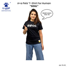 A+a Pets' Graphic Printed T-Shirt for Human 'Soul' & Pets 'Mate' - Combo - Black/Brown