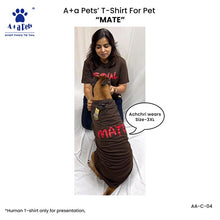 A+a Pets' Graphic Printed T-Shirt for Human 'Soul' & Pets 'Mate' - Combo - White/Brown