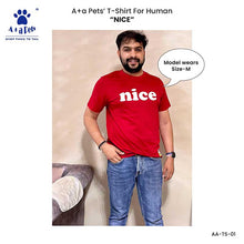 A+a Pets' Graphic Printed T-Shirt for Human 'Nice' & Pets 'Naughty' - Combo -Red/Brown