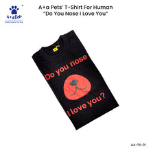 A+a Pets' Graphic Printed T-Shirt for Human & Pets 'ILU' - Combo - Black/Red