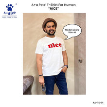 A+a Pets' Graphic Printed T-Shirt for Human 'Nice' & Pets 'Naughty' - Combo -White/Black