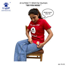 A+a Pets' Graphic Printed T-Shirt for Human & Pets 'ILU' - Combo - Red/Black