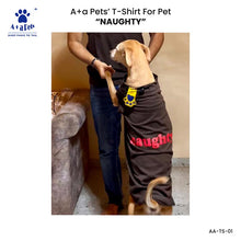 A+a Pets' Graphic Printed T-Shirt for Human 'NSD' & Pets 'Naughty' - Combo - Black/Brown