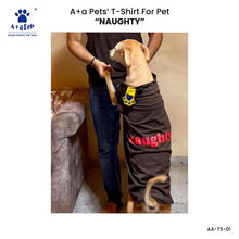 A+a Pets' Graphic Printed T-Shirt for Human 'Nice' & Pets 'Naughty' - Combo -Black/Brown