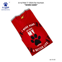 A+a Pets' Graphic Printed T-Shirt for Human 'WH' & Pets 'Nice' - Combo - Red/Red