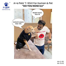 A+a Pets' Graphic Printed T-Shirt for Human & Pets 'ILU' - Combo - White/Black