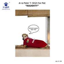 A+a Pets' Graphic Printed T-Shirt for Human 'NSD' & Pets 'Naughty' - Combo - Red/Red