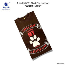 A+a Pets' Graphic Printed T-Shirt for Human 'WH' & Pets 'Nice' - Combo - Brown/Brown