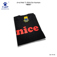 A+a Pets' Graphic Printed T-Shirt for Human 'Nice' & Pets 'Naughty' - Combo -Black/Black