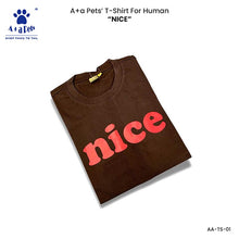 A+a Pets' Graphic Printed T-Shirt for Human 'Nice' & Pets 'Naughty' - Combo -Brown/Red