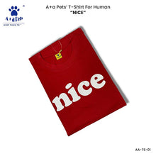 A+a Pets' Graphic Printed T-Shirt for Human 'Nice' & Pets 'Naughty' - Combo -Red/Red