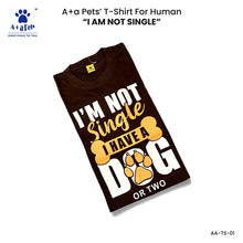 A+a Pets' Graphic Printed T-Shirt for Human 'NSD' & Pets 'Naughty' - Combo - Brown/Red