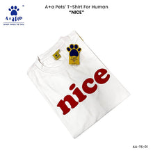 A+a Pets' Graphic Printed T-Shirt for Human 'Nice' & Pets 'Naughty' - Combo - White/Brown