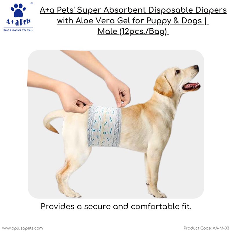 A Plus A Pets Disposable Dog Diapers For Male Dogs 12 Pcs www