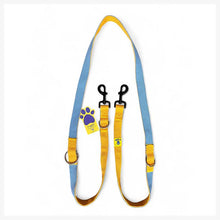 A+a Pets’ Multi-Function Cotton Leash to Walk 2 Dogs | Long, Short, Hands Free - Blue